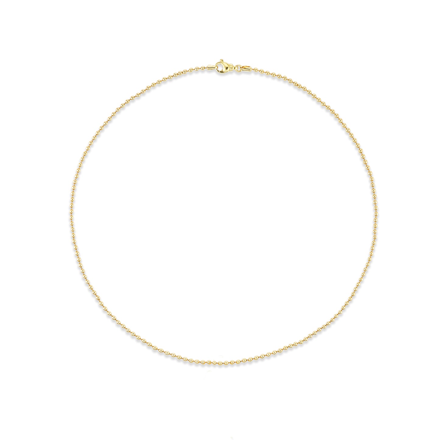 18K Yellow Gold Bead 18" Chain