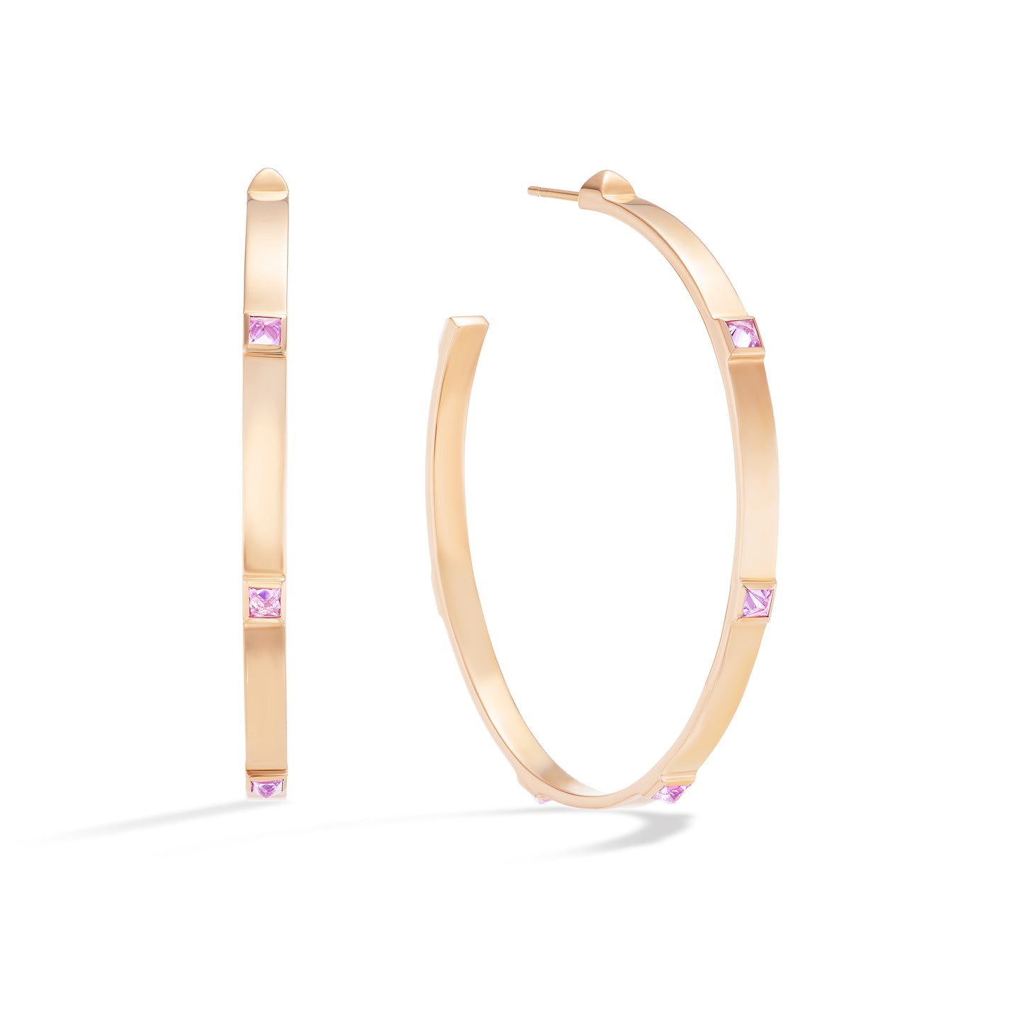 Upside Down Diamond Hoops