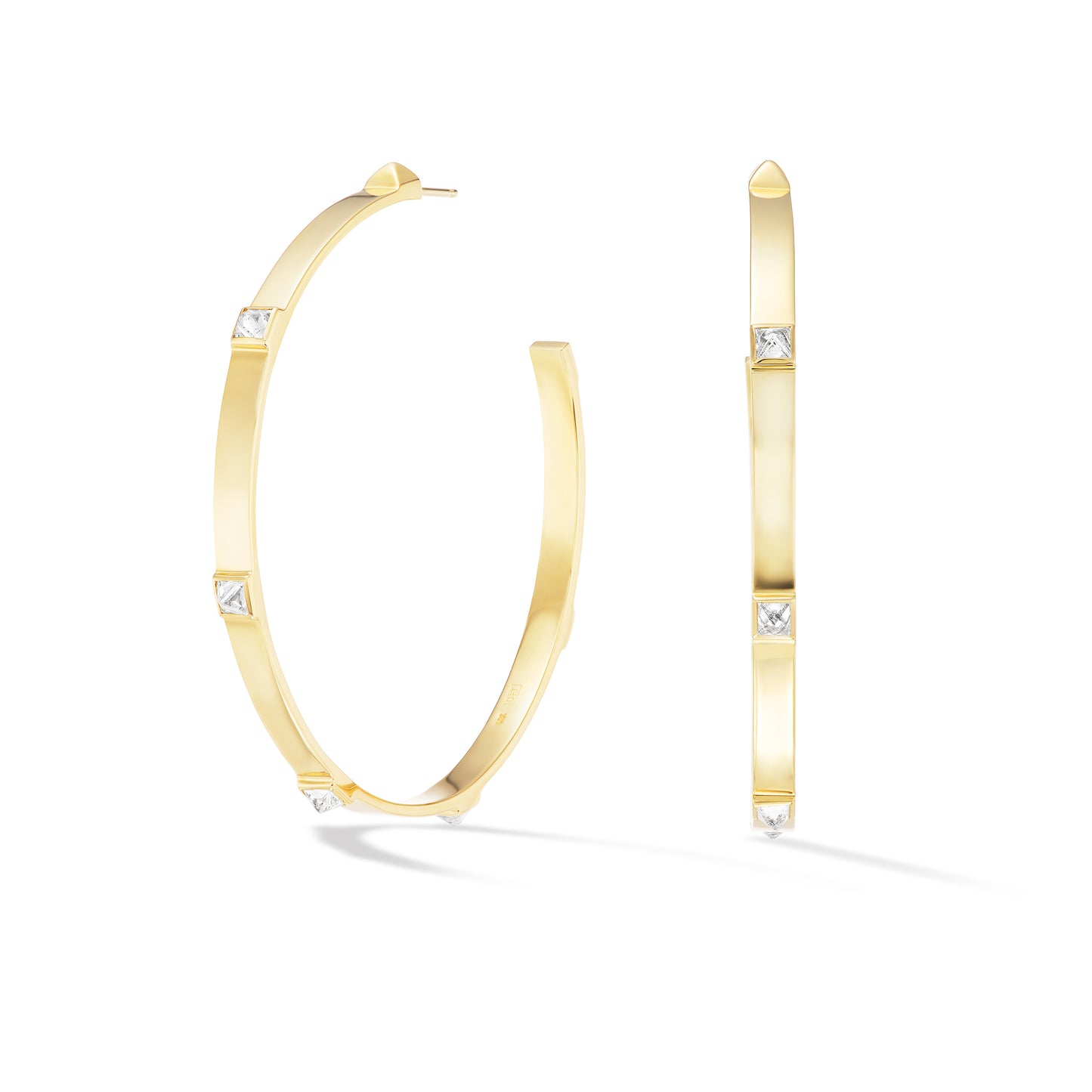 Upside Down Diamond Hoops