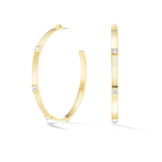 Upside Down Diamond Hoops