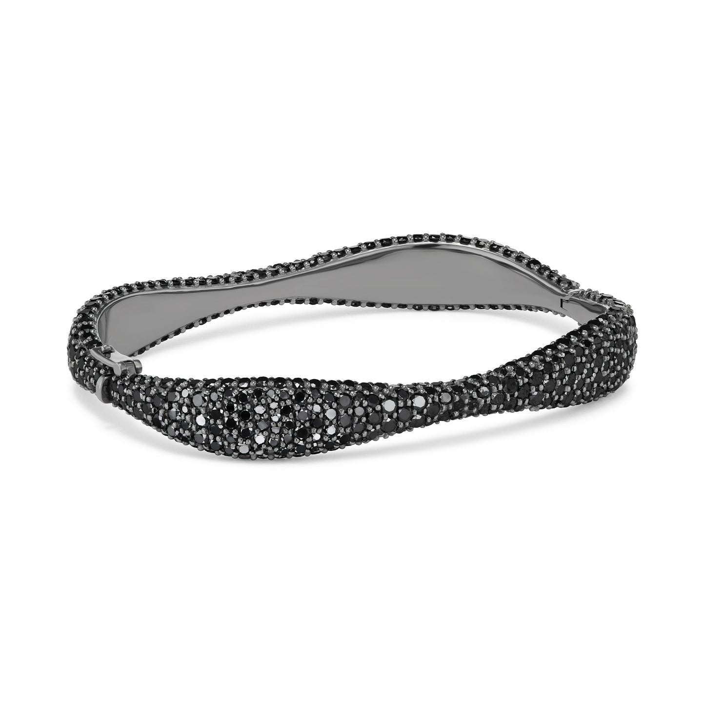 Black Diamond Pavé Wave Bracelet