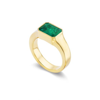 Columbian Emerald East West Ring