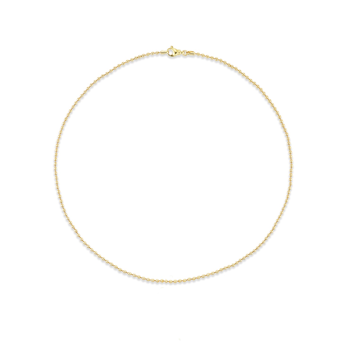 18K Yellow Gold Bead 18" Chain