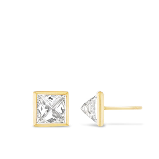 Upside Down Diamond SQUARE Studs Large (Pair)