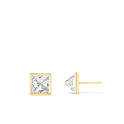 Upside Down Diamond SQUARE Studs Medium (Pair)