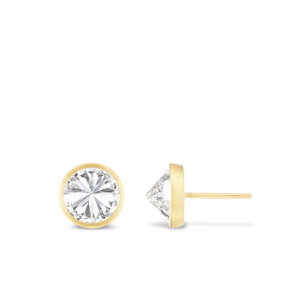 Upside Down Diamond ROUND Studs Large (Pair)