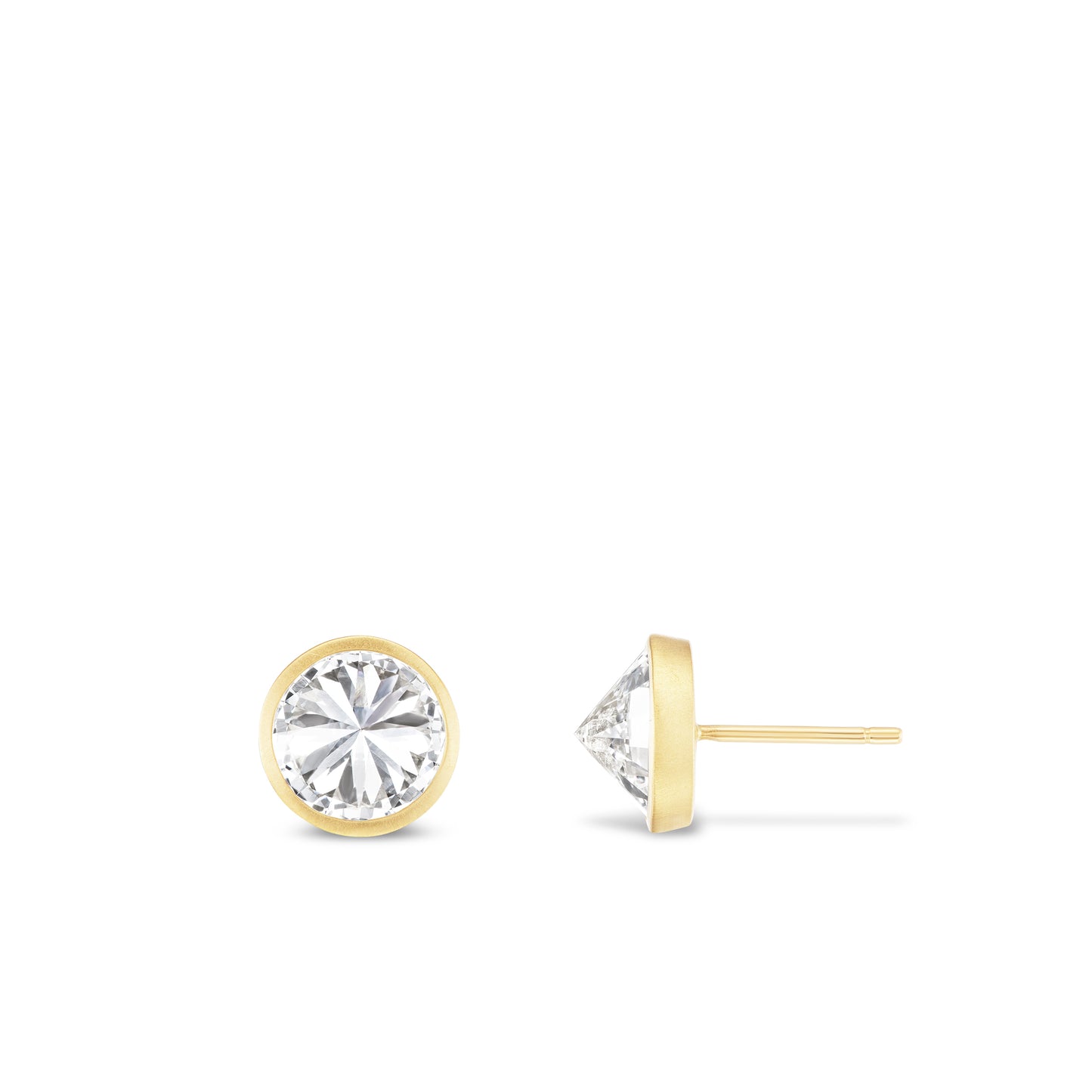 Upside Down Diamond ROUND Studs Medium (Pair)