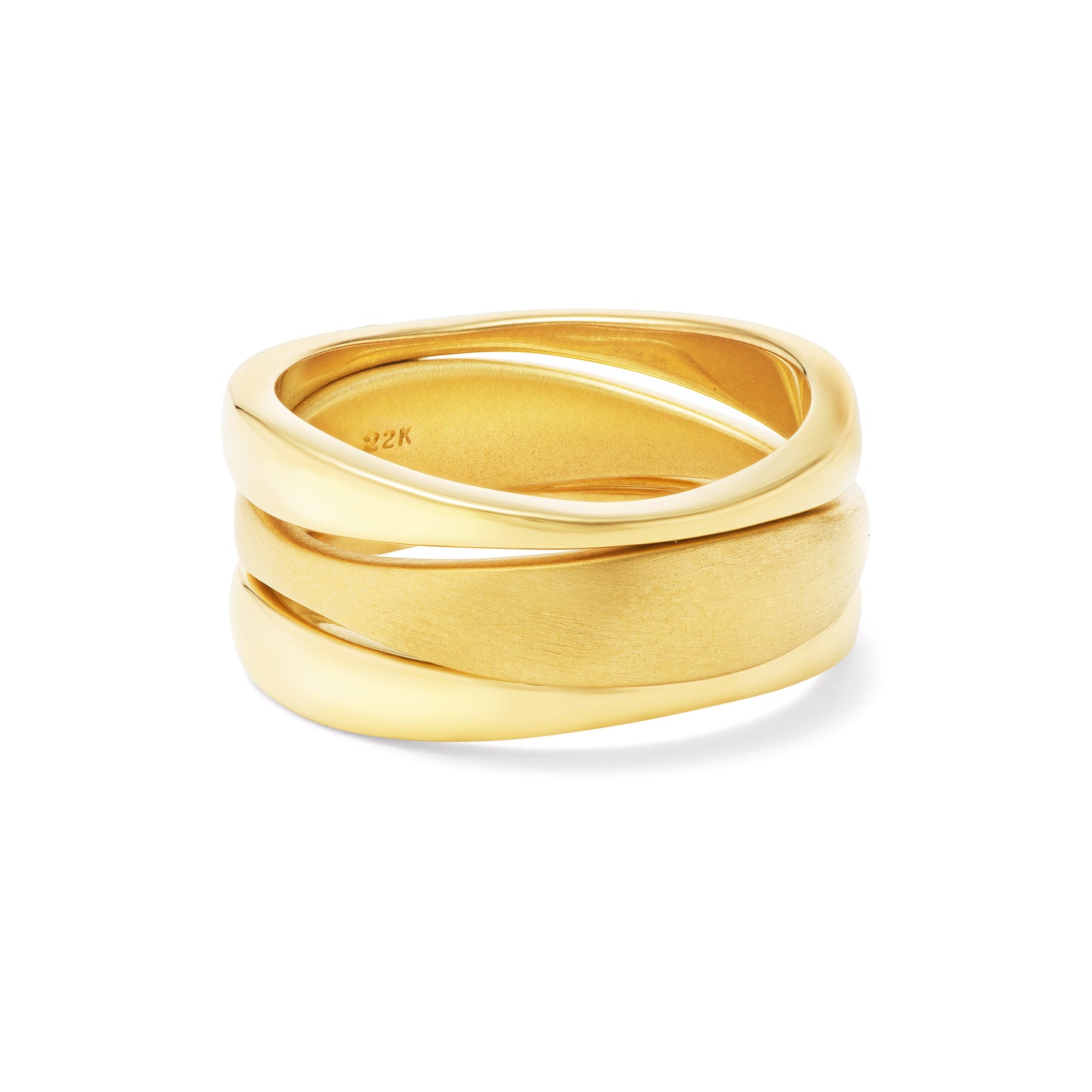 Wave Ring 22K Yellow Gold (set of 3)