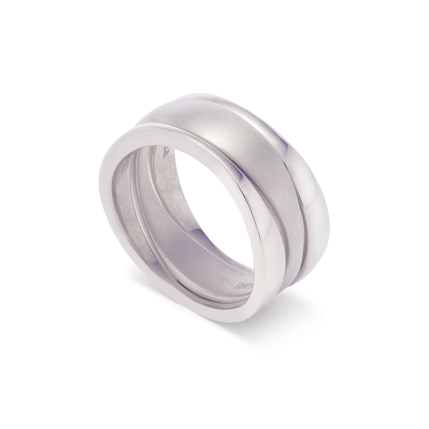 Wave Ring 18K White Gold (set of 3)