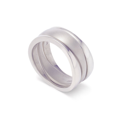 Wave Ring 18K White Gold (set of 3)