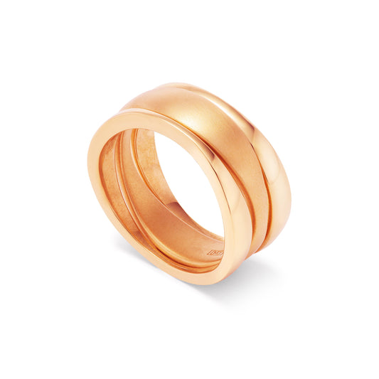 Wave Ring 18K Rose Gold (set of 3)